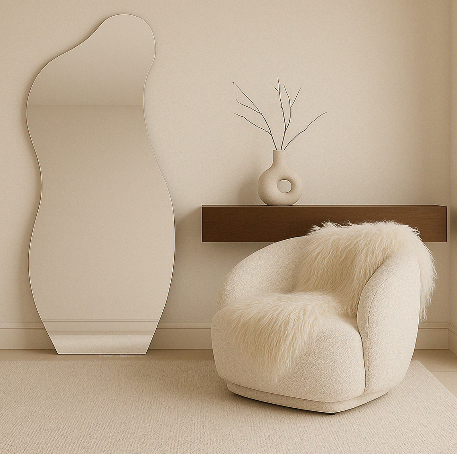 Image of interior ave - athena - large frameless full length mirror  ideal for luxury casual home interiors