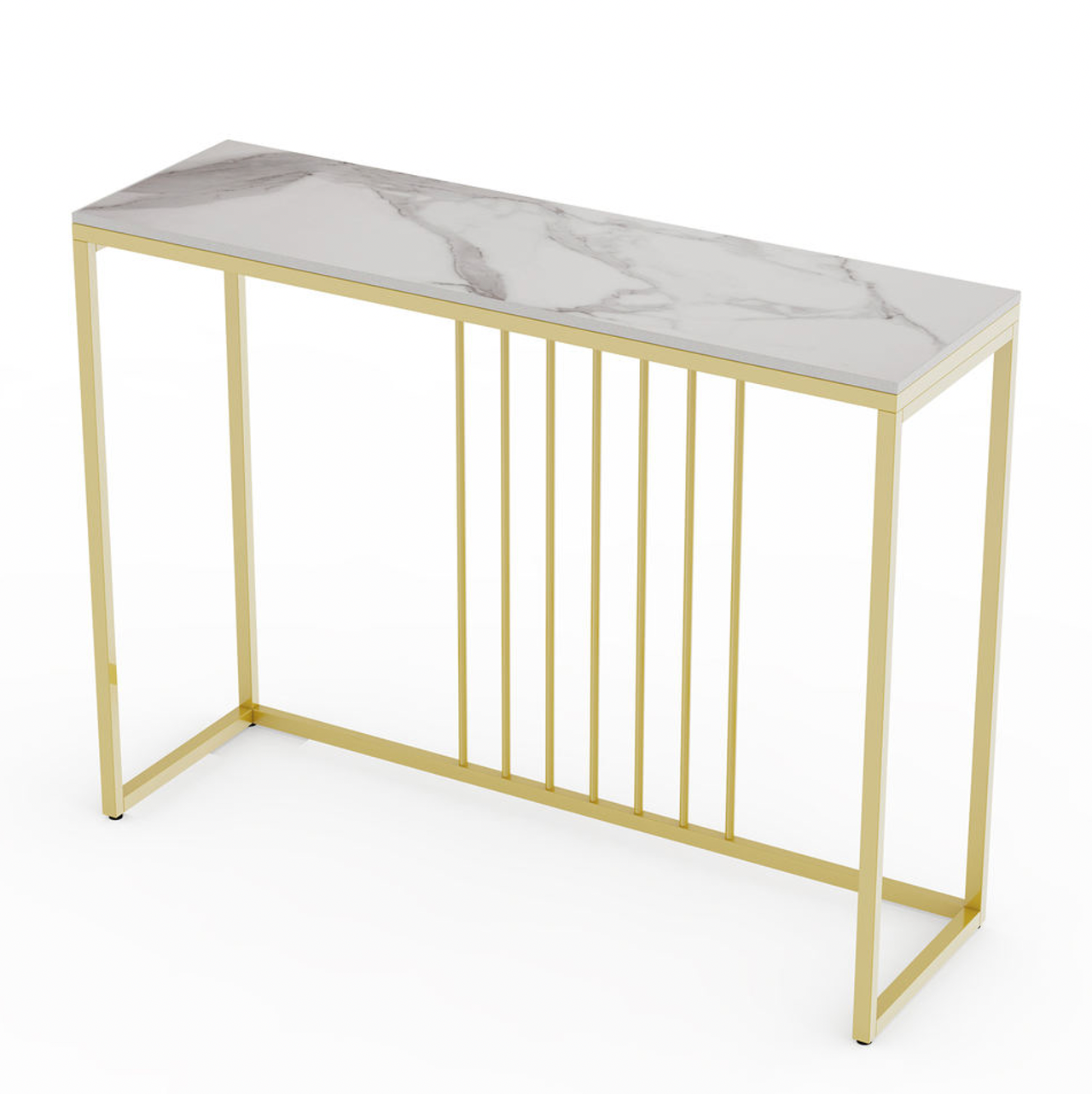 Image of interior ave - stone marble console - marble & gold ideal for luxury casual home interiors