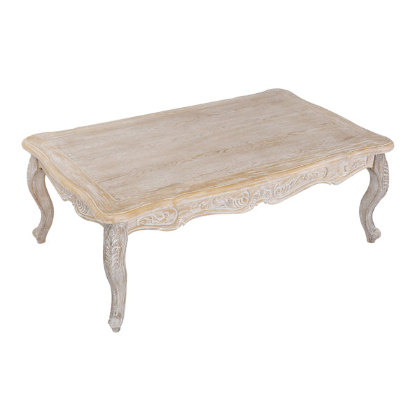 Image of coffee table oak wood plywood veneer white washed finish ideal for luxury casual home interiors
