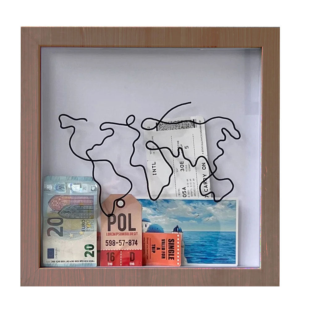 Image of vibe geeks adventure archive box wood frame travel tickets keepsakes storage frame - coffee - small available at The Epic Shop