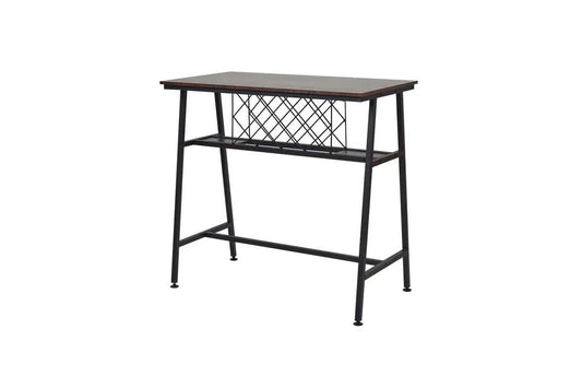 Image of viviendo dining table, bar table with wine storage rack - industrial style  ideal for luxury casual home interiors