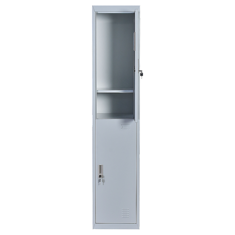 Image of two-door office gym shed storage lockers  suitable for aged care, corporate offices, and commercial settings