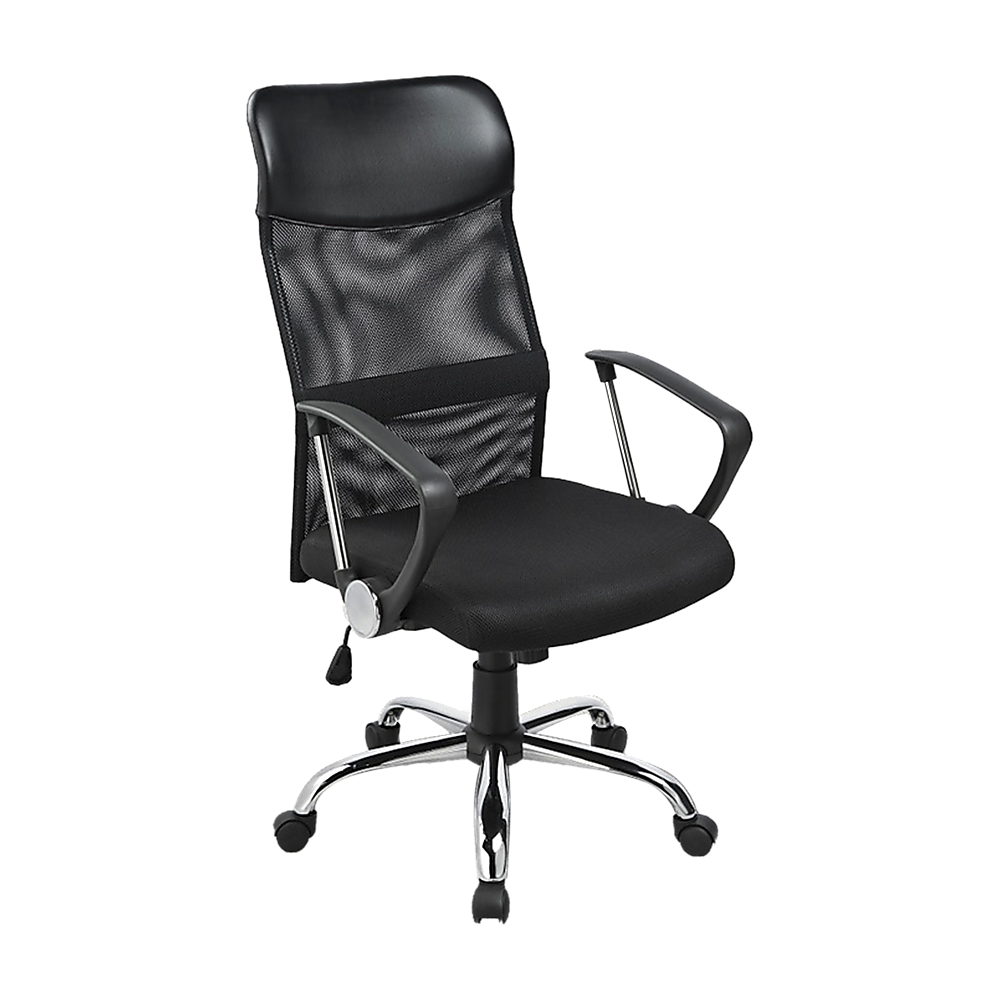 Image of ergonomic mesh pu leather office chair suitable for aged care, corporate offices, and commercial settings