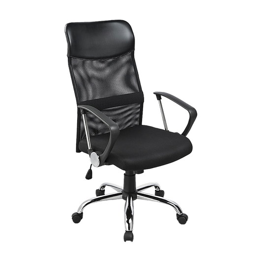 Image of ergonomic mesh pu leather office chair  suitable for aged care, corporate offices, and commercial settings