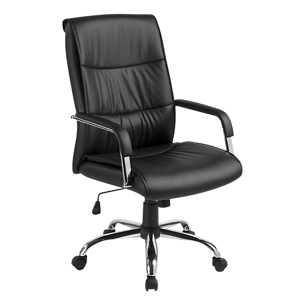 Image of pu leather office chair executive padded black suitable for aged care, corporate offices, and commercial settings