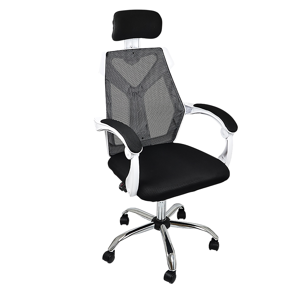 Image of office chair gaming computer chairs mesh back foam seat - white suitable for aged care, corporate offices, and commercial settings