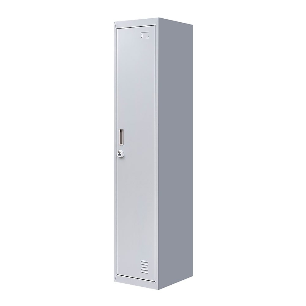 Image of one-door office gym shed clothing locker cabinet suitable for aged care, corporate offices, and commercial settings