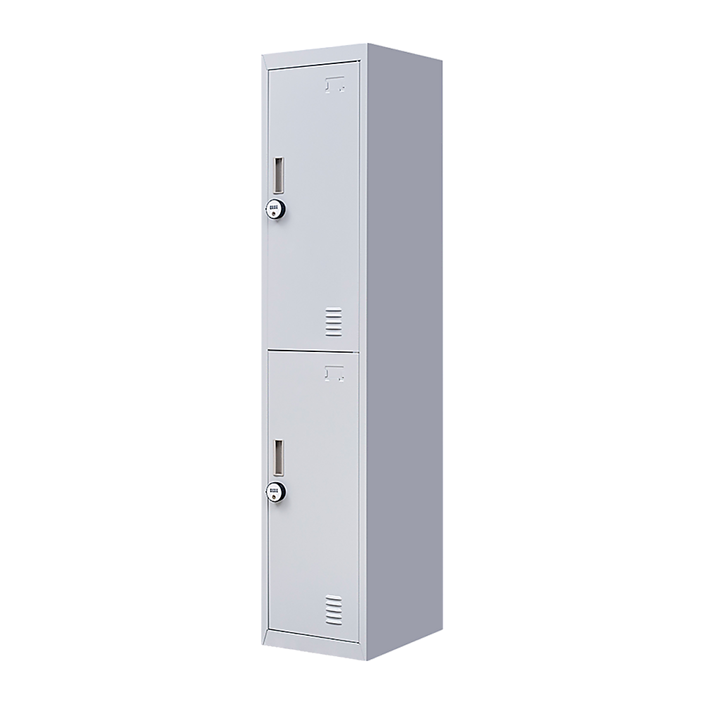 Image of 2-door vertical locker for office gym shed school home storage versatile for both home and professional use