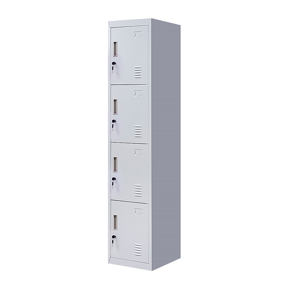 Image of 4-door vertical locker for office gym shed school home storage versatile for both home and professional use
