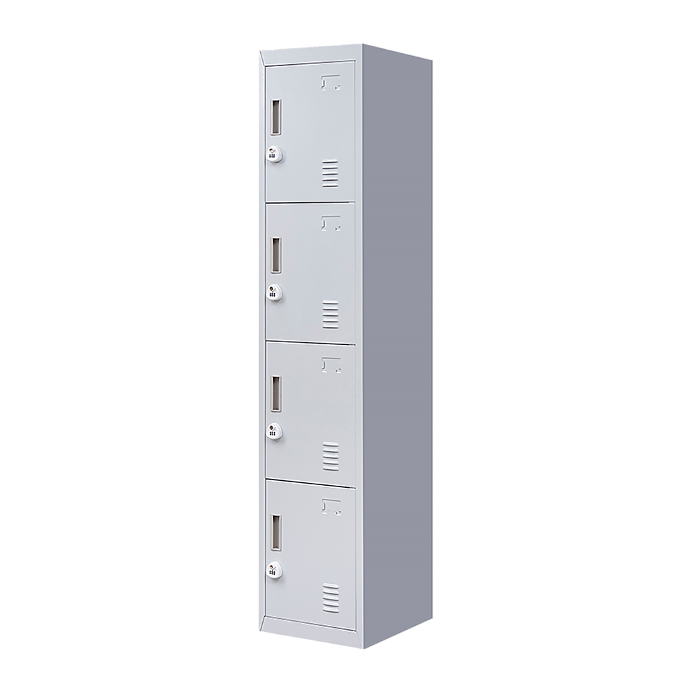 Image of 4-door vertical locker for office gym shed school home storage versatile for both home and professional use