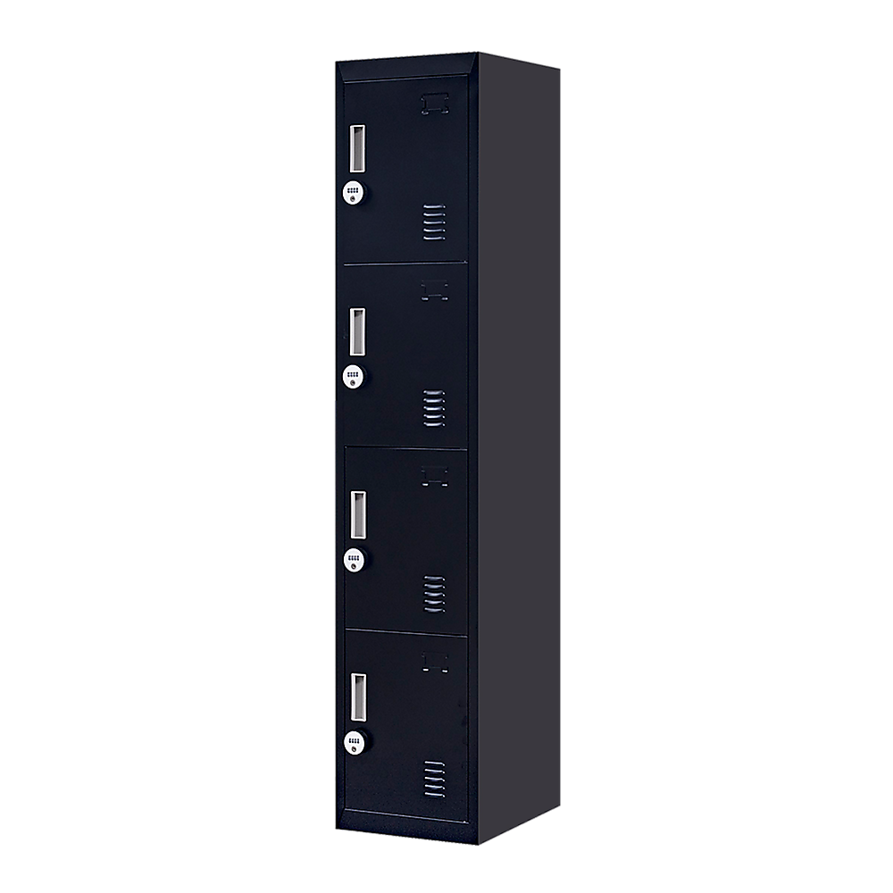 Image of 4-door vertical locker for office gym shed school home storage versatile for both home and professional use