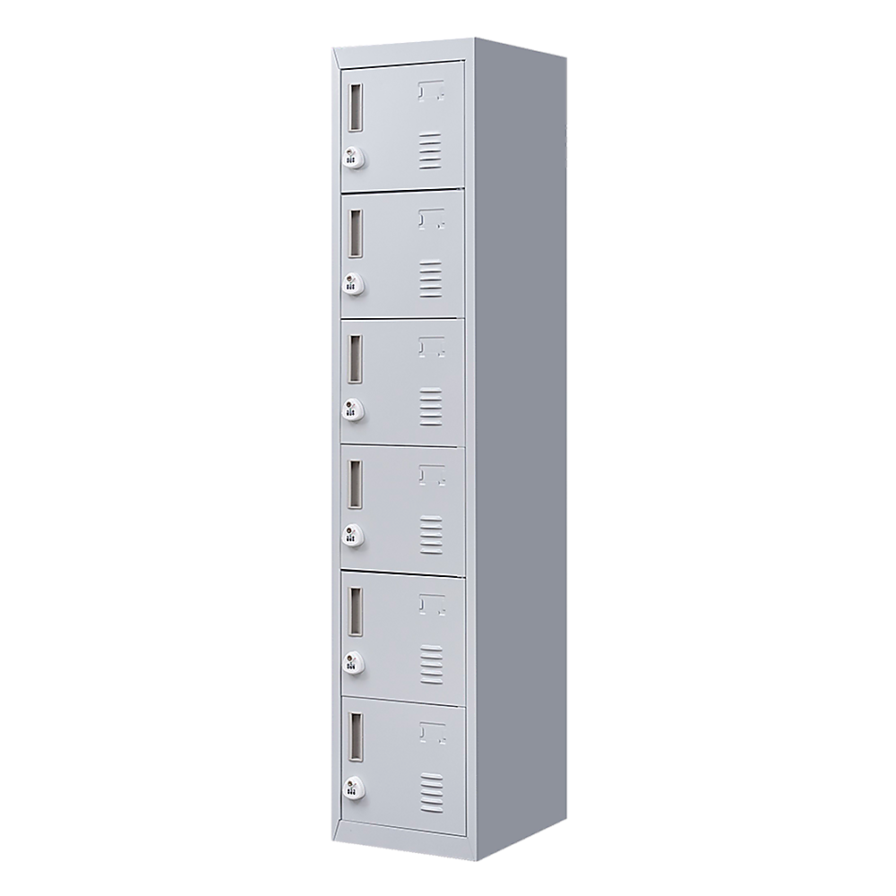 Image of 6-door locker for office gym shed school home storage versatile for both home and professional use