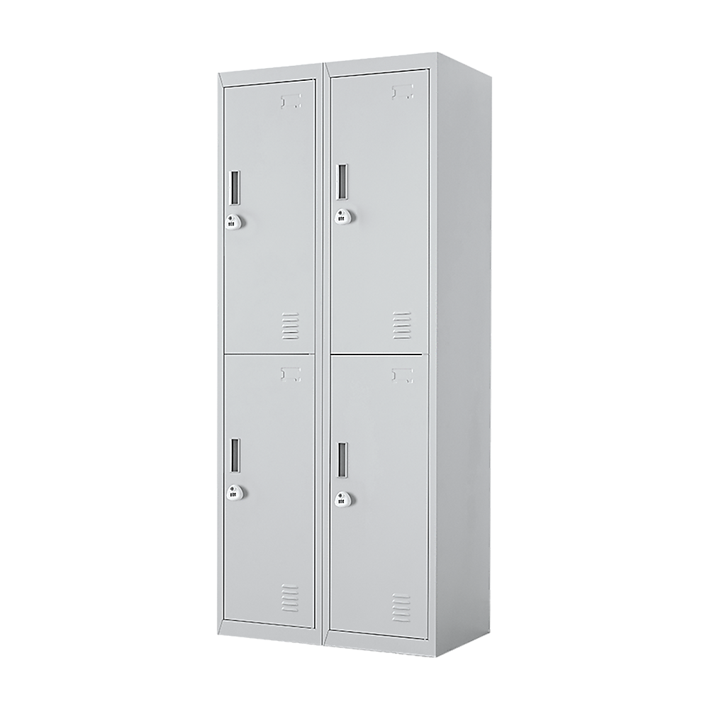 Image of four-door office gym shed storage locker suitable for aged care, corporate offices, and commercial settings