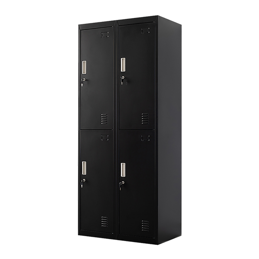 Image of four-door office gym shed storage locker  suitable for aged care, corporate offices, and commercial settings