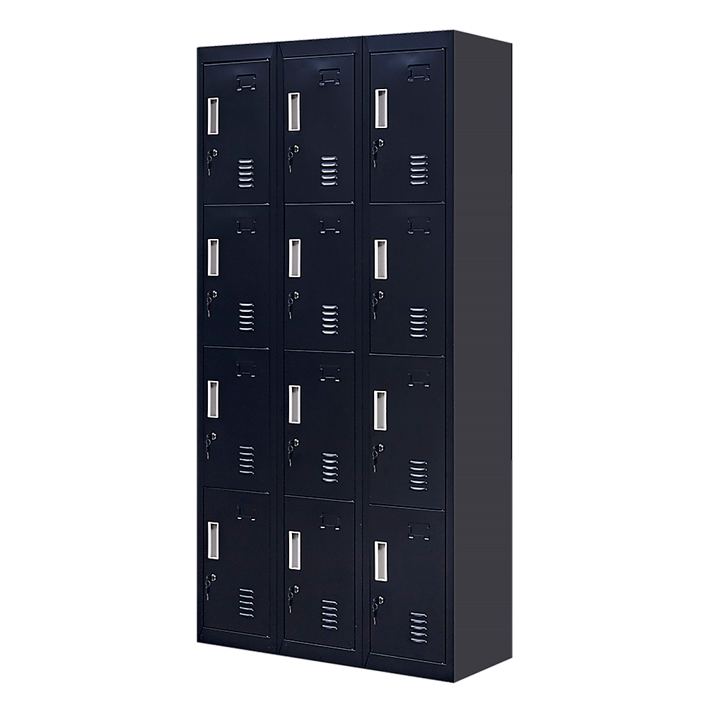 Image of 12-door locker for office gym shed school home storage - standard lock with keys versatile for both home and professional use