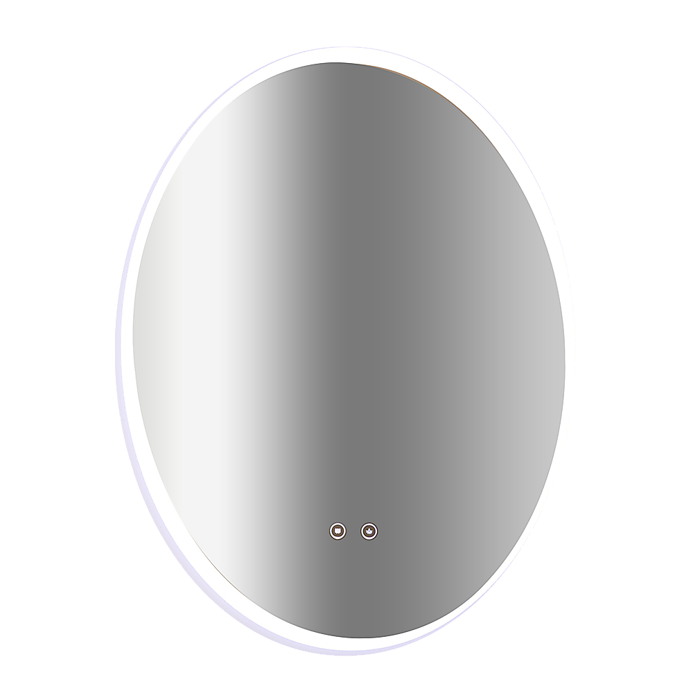 Image of oval mirror led anti-fog illuminated bathroom living room ideal for luxury casual home interiors