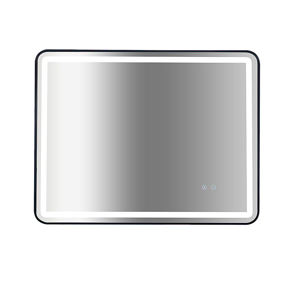Image of rectangular mirror led anti-fog illuminated bathroom living room - 90x70cm versatile for both home and professional use