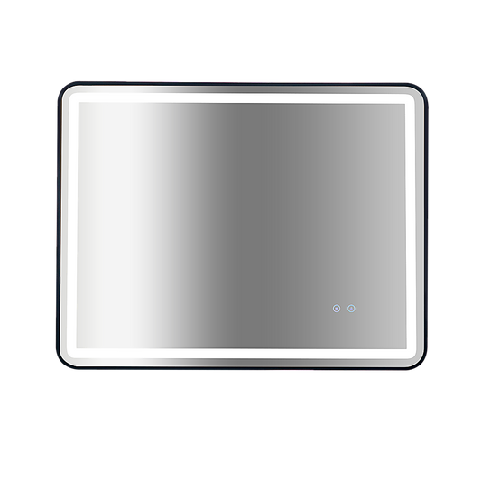 Image of rectangular mirror led anti-fog illuminated bathroom living room - 90x70cm  versatile for both home and professional use