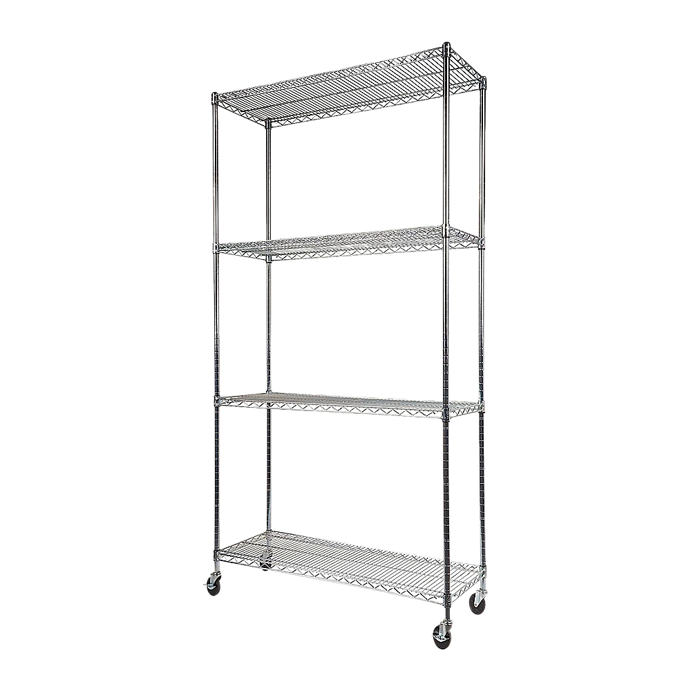 Image of modular wire storage shelf 900 x 350 x 1800mm steel shelving suitable for aged care, corporate offices, and commercial settings