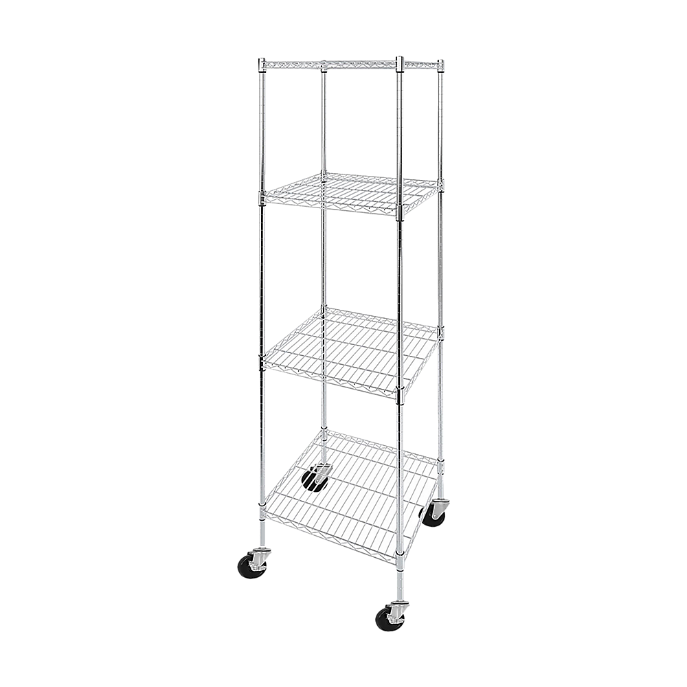 Image of modular wire storage shelf 600 x 600 x 1800mm steel shelving suitable for aged care, corporate offices, and commercial settings