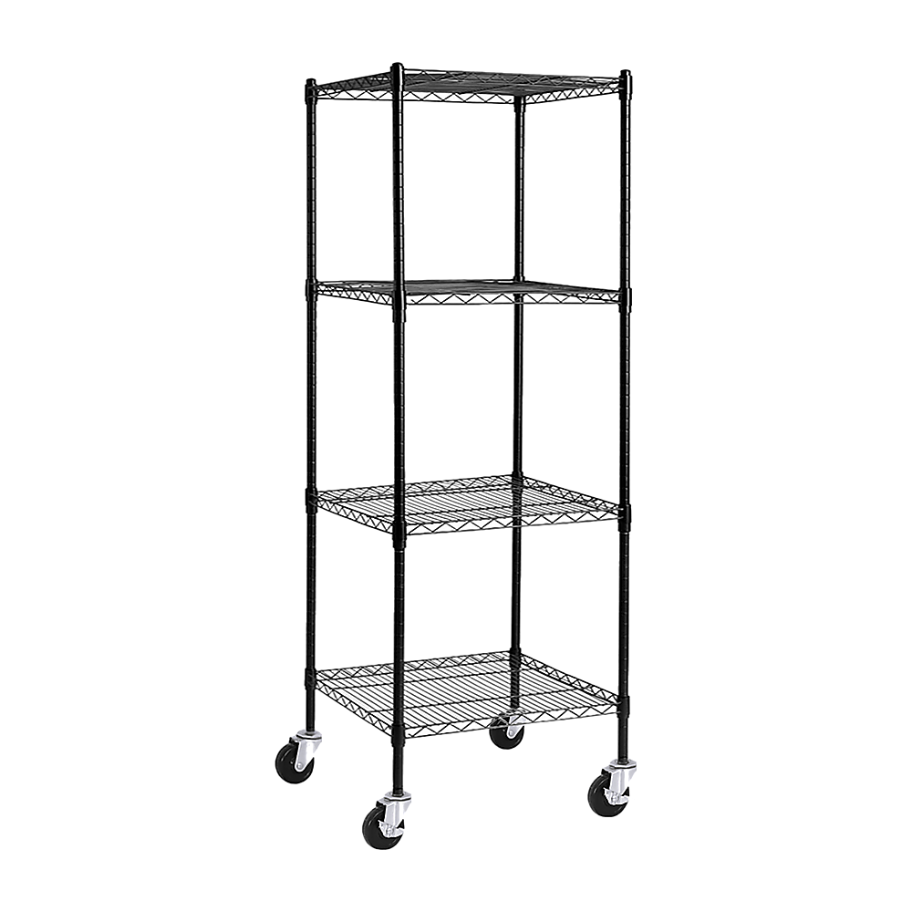 Image of modular wire storage shelf 600 x 600 x 1800mm steel shelving suitable for aged care, corporate offices, and commercial settings