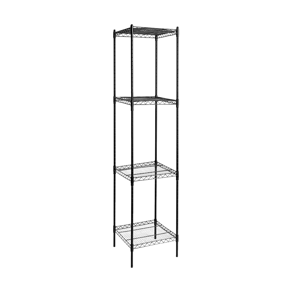 Image of modular wire storage shelf 450 x 450 x 1800mm steel shelving suitable for aged care, corporate offices, and commercial settings