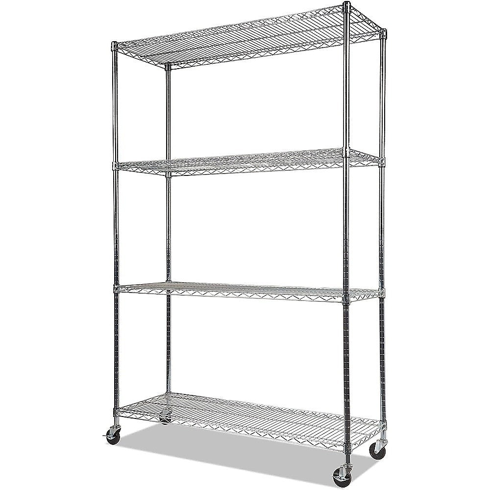 Image of modular wire storage shelf 1500 x 350 x 1800mm steel shelving suitable for aged care, corporate offices, and commercial settings