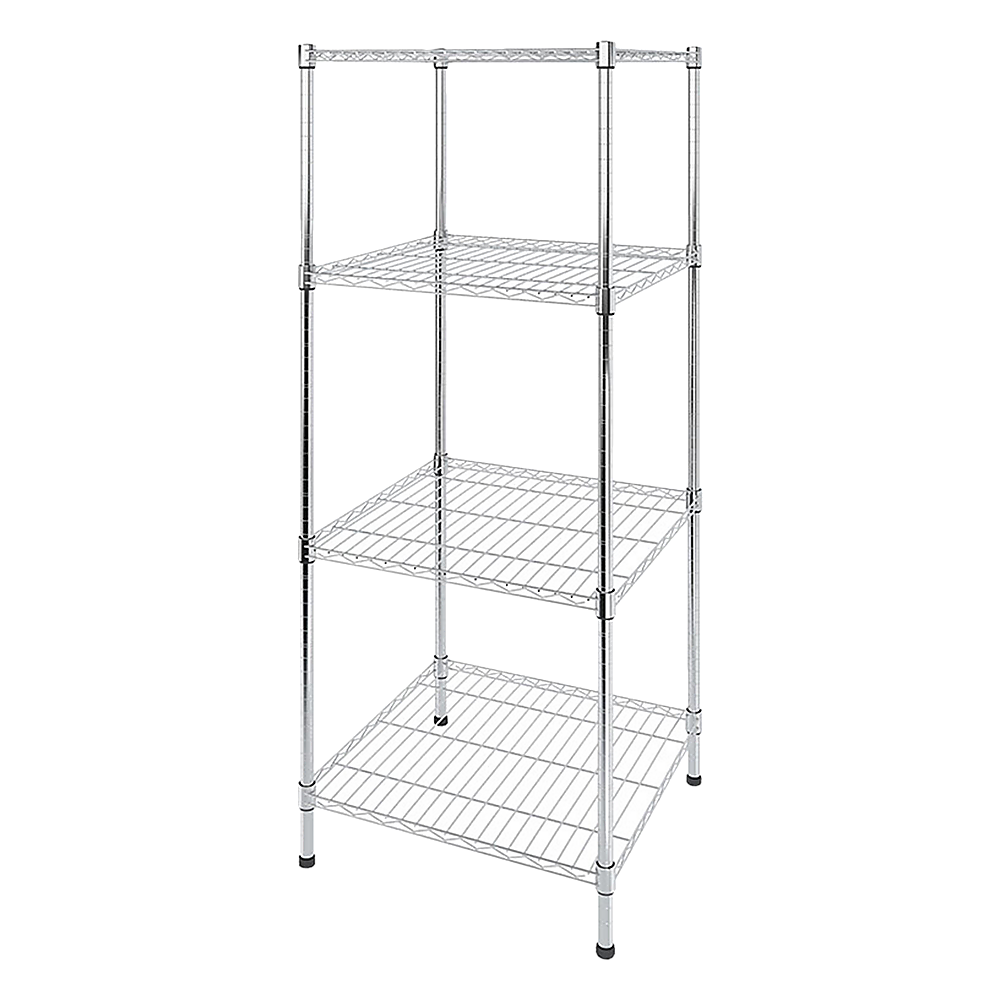 Image of modular wire storage shelf 350 x 350 x 1800mm steel shelving suitable for aged care, corporate offices, and commercial settings