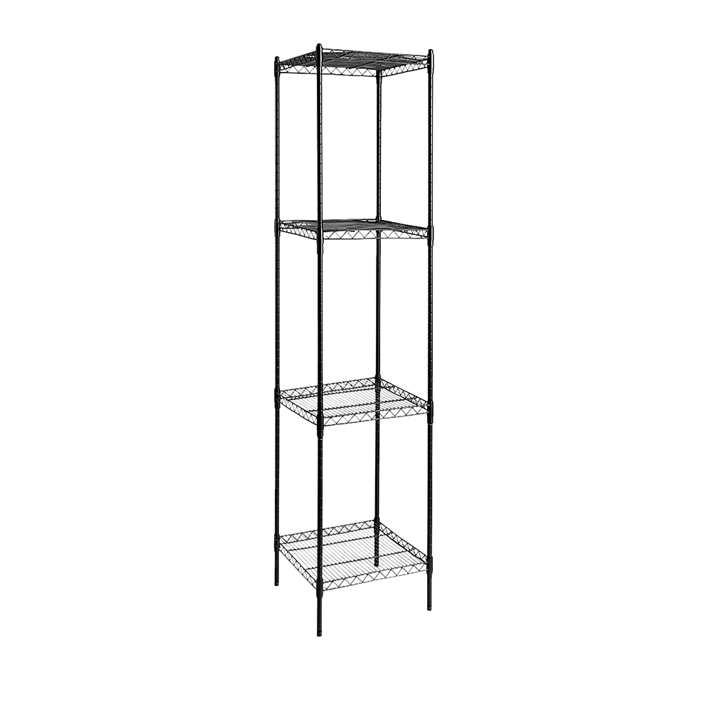 Image of modular wire storage shelf 350 x 350 x 1800mm steel shelving suitable for aged care, corporate offices, and commercial settings
