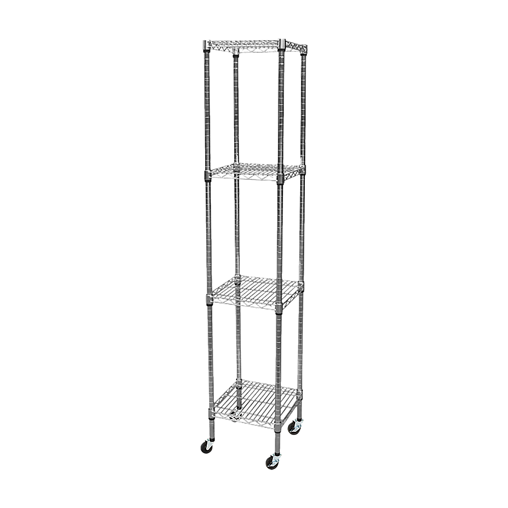 Image of modular wire storage shelf 350 x 350 x 1800mm steel shelving suitable for aged care, corporate offices, and commercial settings