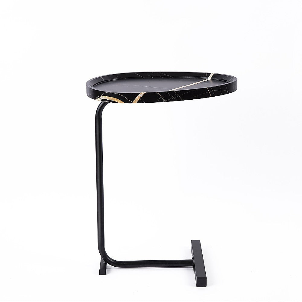 Image of side table for living room end coffee table - egg-shaped top ideal for luxury casual home interiors