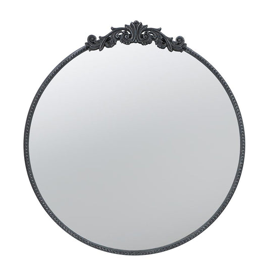 Image of round ornate metallic wall mirror  available at The Epic Shop