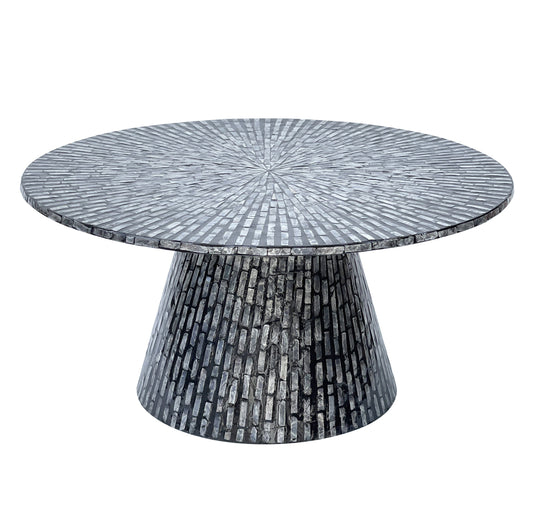 Image of trident mother of pearl hand made coffee table  ideal for luxury casual home interiors