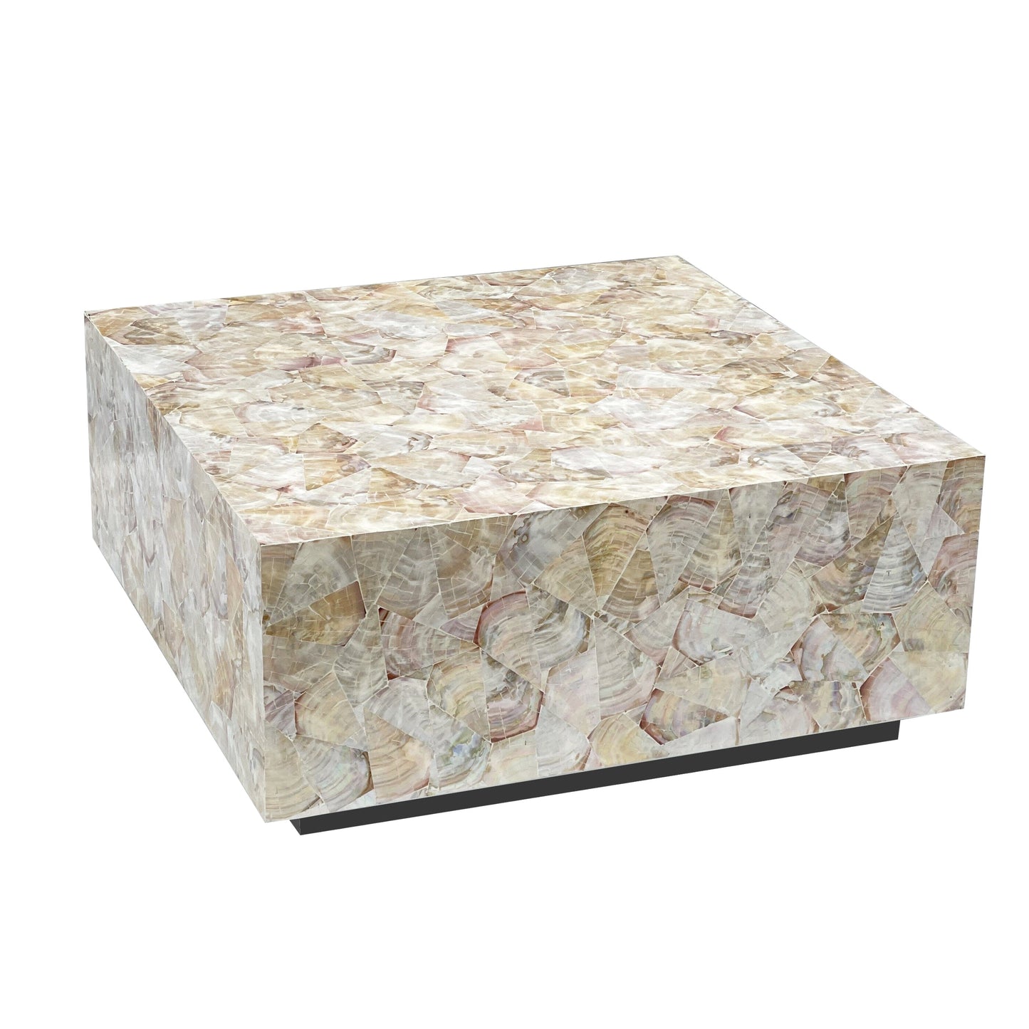 Image of cluster mother of pearl hand made coffee table available at The Epic Shop