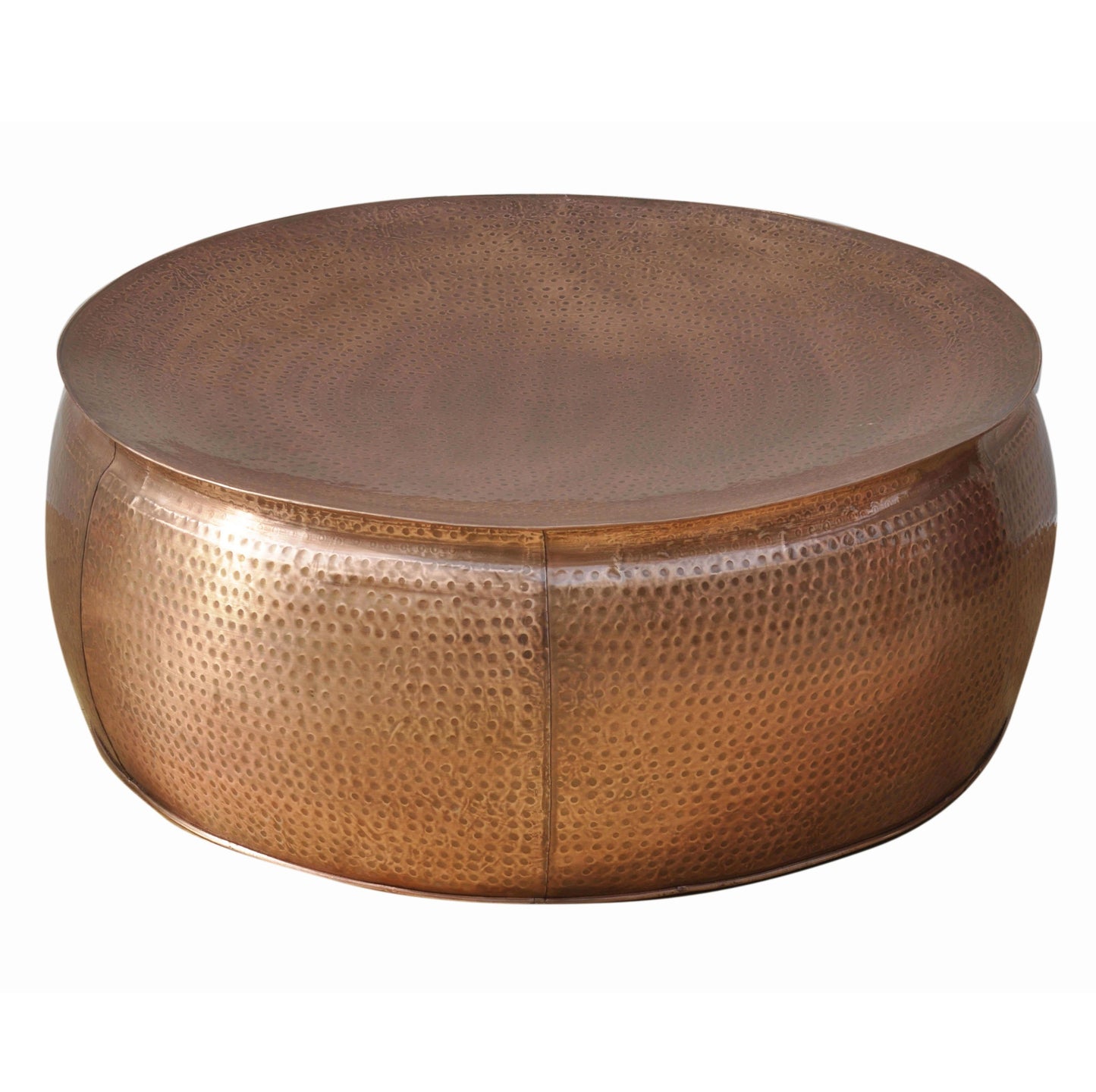 Image of bronze look hammered coffee table  ideal for luxury casual home interiors