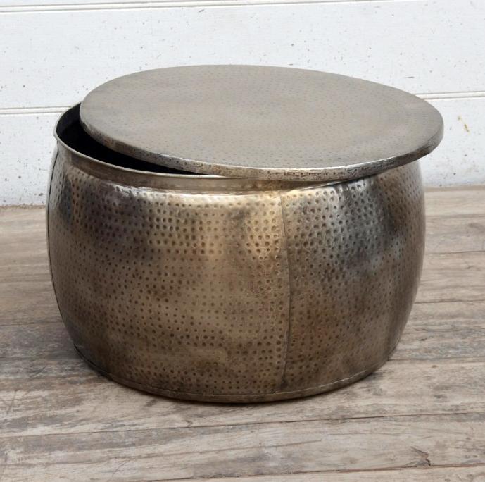 Image of open top hand forged metal coffee table ideal for luxury casual home interiors