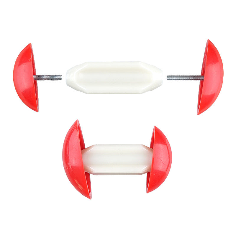 Image of adjustable plastic shoe stretcher, red and white, universal size ideal for luxury casual home interiors