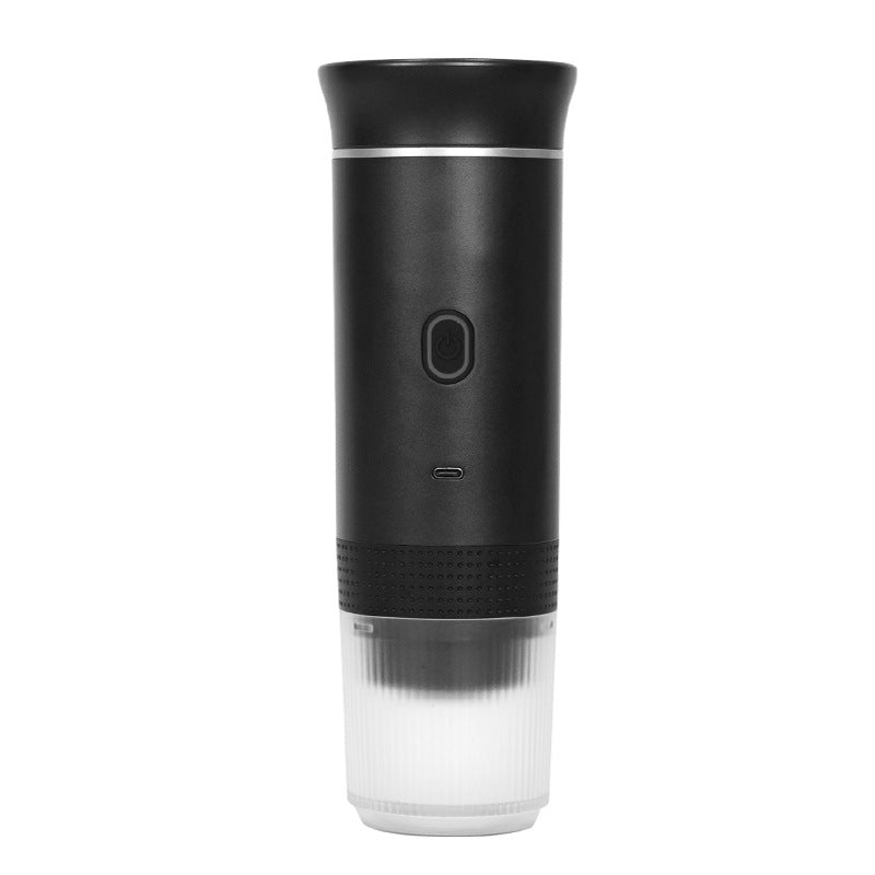 Image of black portable espresso coffee machine - universal 3-in-1 capsule, coffee powder, and espresso maker versatile for both home and professional use