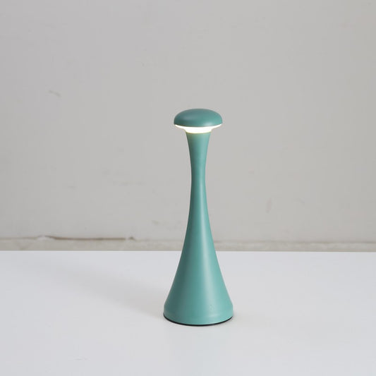Image of green modern minimalist led mushroom lamp - touch control rechargeable night light  versatile for both home and professional use