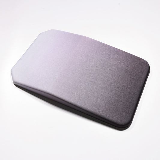 Image of gradual black ergonomic pu anti-slip mouse pad with wrist support  rectangular gradient desk mat for gaming and office use  suitable for aged care, corporate offices, and commercial settings