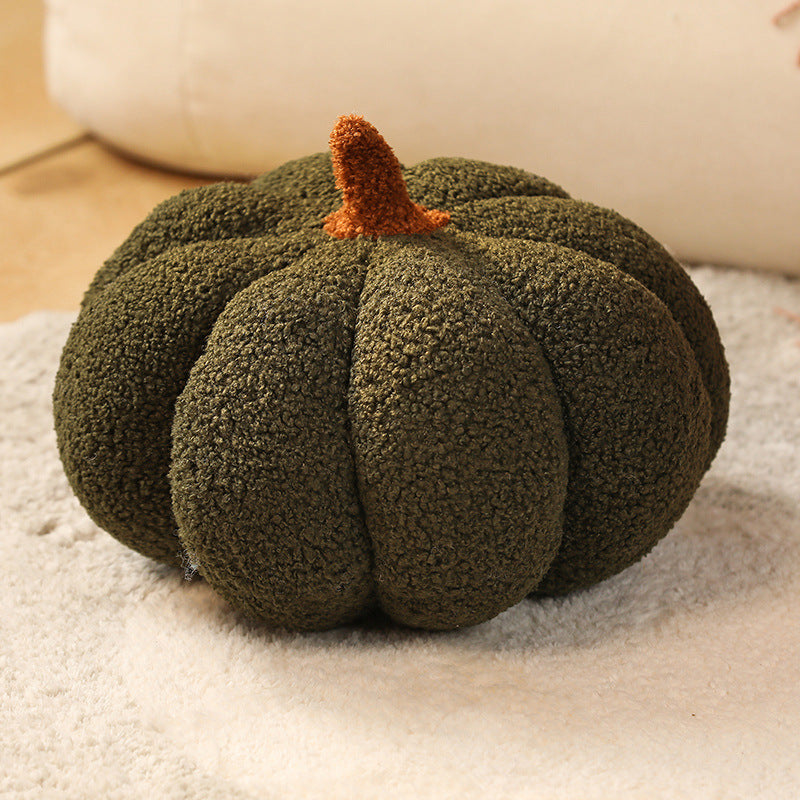 Image of dark green 2-pcs 30cm creative plush pumpkin pillow for sofa, window seat & living room decoration ideal for luxury casual home interiors