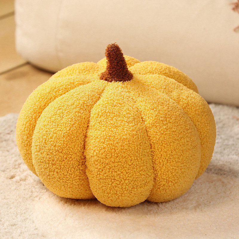 Image of yellow 2-pcs 30cm creative plush pumpkin pillow for sofa, window seat & living room decoration ideal for luxury casual home interiors