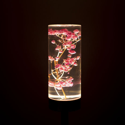 Image of gypsophila paniculata eternal flower acrylic table lamp - color-changing led, usb rechargeable, touch control  ideal for luxury casual home interiors