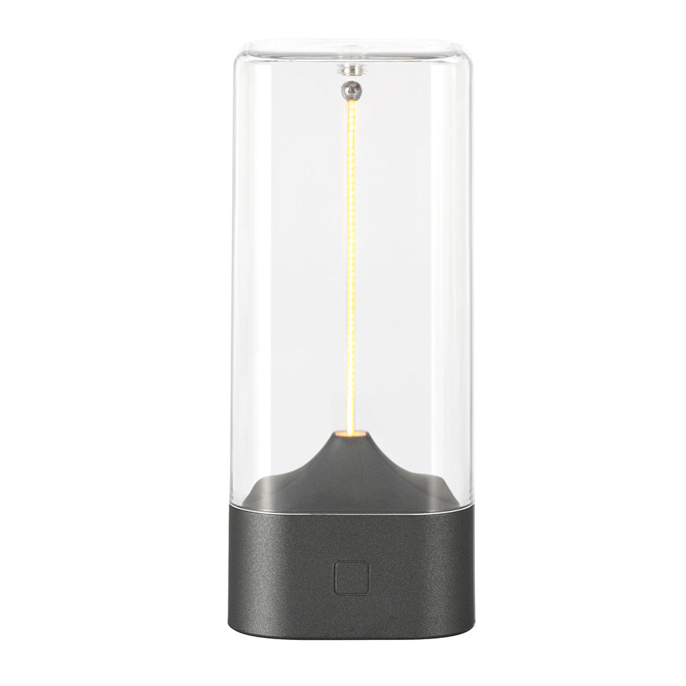 Image of gery portable magnetic table lamp with bendable led - usb-c rechargeable ideal for luxury casual home interiors
