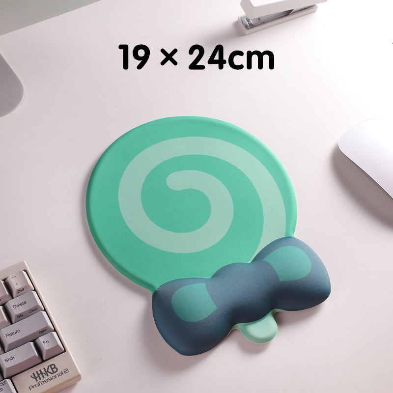 Image of green lollipop ergonomic keyboard wrist rest & mouse pad set - 2-piece comfort combo suitable for aged care, corporate offices, and commercial settings