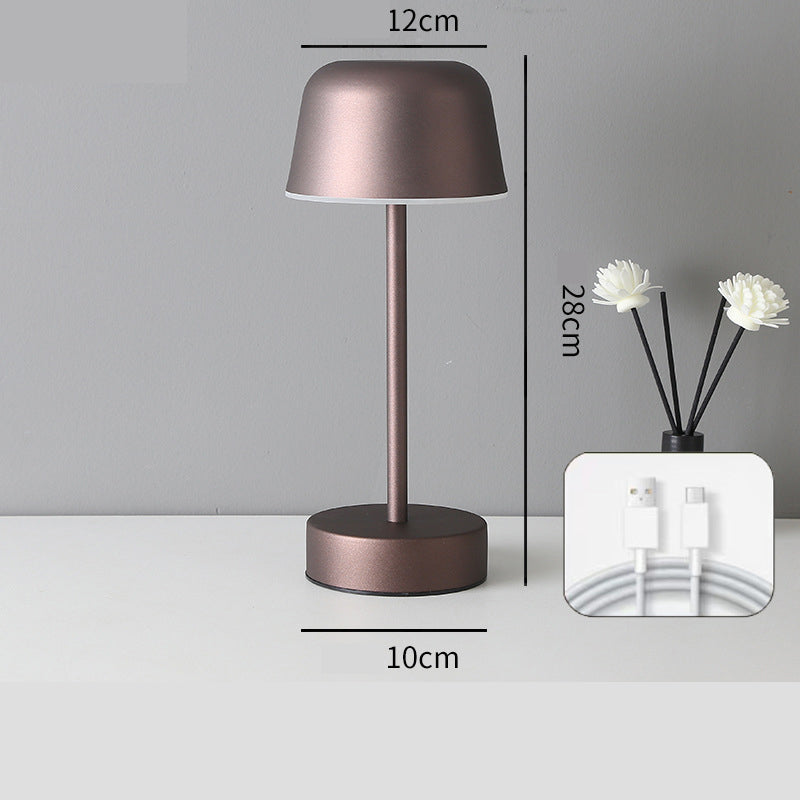 Image of coffee modern minimalist led table lamp - rechargeable touch control desk light versatile for both home and professional use