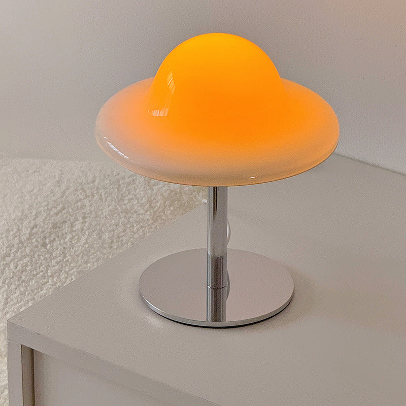 Image of 25cm heart egg tart table lamp with adjustable color and brightness ideal for luxury casual home interiors
