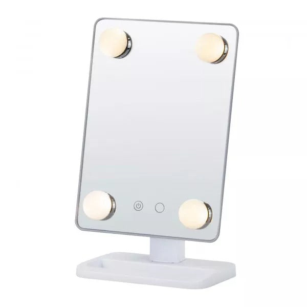 Image of clevinger bel air led illuminated makeup vanity mirror adjustable tilt function  ideal for luxury casual home interiors