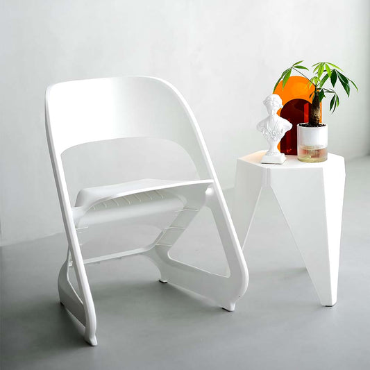 Image of artissin set of 4 dining chairs office cafe lounge seat stackable plastic leisure chairs white  versatile for both home and professional use