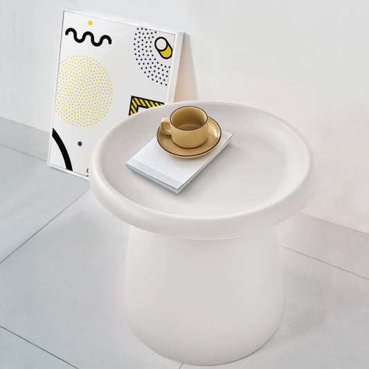 Image of artiss coffee table round 52cm plastic white  ideal for luxury casual home interiors